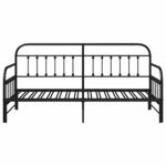 vidaXL Cadre de lit de jour Noir 100 x 200 cm Acier enduit de poudre