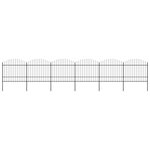 vidaXL Clôture de jardin à dessus en lance Acier (1 5-1 75)x10 2m Noir
