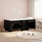 vidaXL Cadre de Lit Élevé pour Enfants 2 Pièces Chêne noir