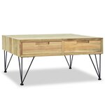 vidaXL Table basse 80x80x40 cm Teck massif