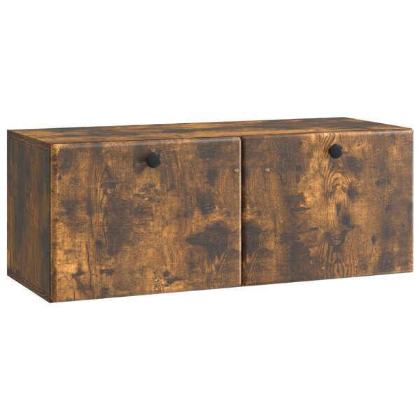 vidaXL Meuble TV mural 78 5 x 31 x 30 cm Chêne fumé Bois d'ingénierie