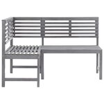 vidaXL Banc d'angle de jardin Gris 140 cm Bois solide d'acacia