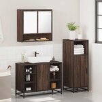 vidaXL Ensemble de meubles de salle de bain 3 Pièces Chêne marron