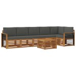 vidaXL Ensemble de canapé d'angle 7 Pièces Naturel et Anthracite