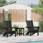 Ensemble de jardin 3 pièces vidaXL Noir HDPE