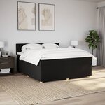 vidaXL Sommier à lattes de lit avec matelas Noir 200x200 cm Tissu