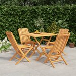 vidaXL Ensemble à manger de jardin 5 Pièces Bois de teck massif