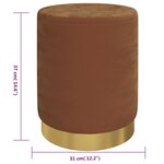 vidaXL Tabouret de rangement rond Marron Velours 31 x 37 cm