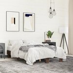 vidaXL Cadre de lit chêne marron 140x190 cm bois d'ingénierie et métal