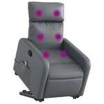 vidaXL Fauteuil inclinable de massage Gris Similicuir