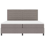 vidaXL Lit à ressorts avec matelas avec LED Taupe 200 x 200 cm tissu
