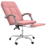 Chaise fauteuil siège pivotante de inclinable de bureau informatique étude similicuir rose 02_0024272