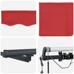 vidaXL Auvent Rétractable Automatique avec LED Rouge 500x300 cm