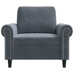 vidaXL Fauteuil Gris foncé 60 cm Velours