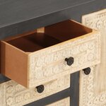vidaXL buffet gris et blanc 75x35x55 cm bois de manguier massif