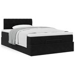 vidaXL Lit ottoman avec matelas noir 120x190 cm velours