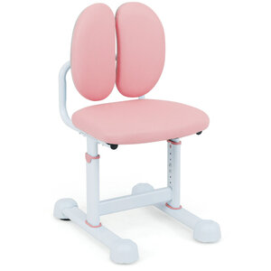 Chaise de bureau réglable pour enfant 48 x 39 x 68-76 cm avec dossier ergonomique moderne en métal rose 20_0011105