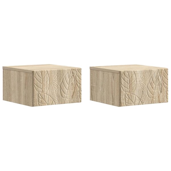 vidaXL Table d'appoint murale 2 pc Chêne Sonoma 34 5 x 33 x 20 cm