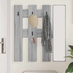 vidaXL Porte-manteau mural Montage mural Sonoma gris 65 x 3 x 100 cm