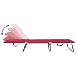 vidaXL Chaise longue pliante portable rouge en tissu Oxford 600D