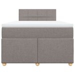 vidaXL Sommier à lattes de lit avec matelas taupe 120x190 cm tissu