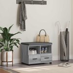 vidaXL Banc d'entrée avec coussin Gris Sonoma 60 x 38 x 46 cm