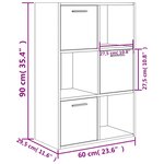 vidaXL Armoire de rangement Gris béton 60x29 5x90 cm Bois d'ingénierie