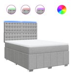 vidaXL Sommier à lattes de lit avec matelas Gris clair 140x190cm Tissu