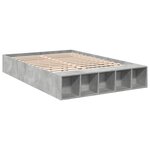 vidaXL Cadre de lit sans matelas gris béton 135x190 cm