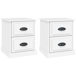 vidaXL Tables de chevet 2 Pièces blanc 39x39x47 5 cm bois d'ingénierie