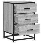 vidaXL Table de chevet sonoma gris 40x34 5x60 cm bois ingénierie métal