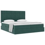 vidaXL Lit de Rangement avec stockage Vert foncé 200 x 200 cm Velours