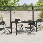 vidaXL Ensemble de salle à manger de jardin 5 pièces Noir Tissu textilène et Acier