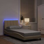 vidaXL Cadre de lit sans matelas Hanko crème 80x200 cm tissu