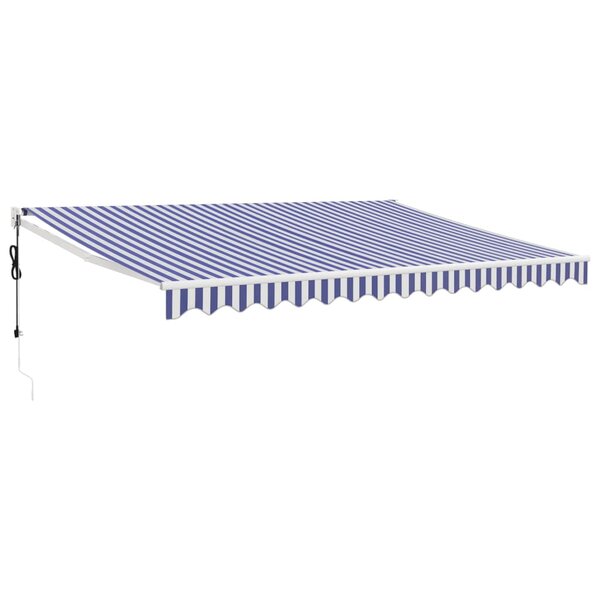 vidaXL Auvent rétractable automatique bleu et blanc 4x3 m
