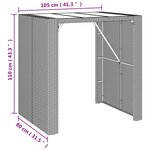 vidaXL Ensemble de bar de jardin 5 Pièces avec coussins gris poly rotin
