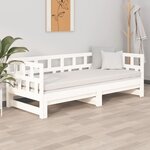vidaXL Lit coulissant sans matelas blanc 2x(90x190) cm
