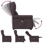 vidaXL Fauteuil inclinable de massage électrique Marron foncé Tissu