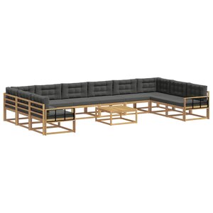 vidaXL Ensemble de canapés d'extérieur 11 pc Blanc et anthracite