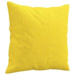 vidaXL Canapé 3 places avec oreillers jaune clair 180 cm tissu