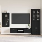 vidaXL Ensemble meuble TV avec tiroir FLORIN Noir Bois d'ingénierie