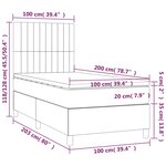 vidaXL Sommier à lattes de lit avec matelas Bleu 100x200 cm Tissu