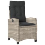vidaXL Ensemble de Salle à Manger de Jardin de 9 pièces avec Coussins en Rattan Poly Gris Clair