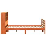 vidaXL Lit bibliothèque sans matelas cire marron 135x190cm bois massif