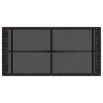 vidaXL Table de jardin Gris et Noir 80 x 40 x 40 cm Rattan PE et Verre