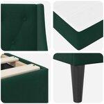 vidaXL Cadre de lit avec matelas Vert foncé 100 x 200 cm Velours