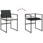 vidaXL Chaises de jardin lot de 4 avec coussins noir résine tressée