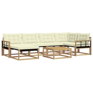 vidaXL Ensemble de canapés d'extérieur 7 pc Blanc et crème
