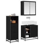 vidaXL Ensemble de mobilier de salle de bain 3 Pièces Chêne noir