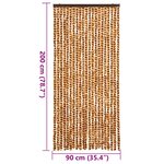 vidaXL Rideau anti-mouches ocre et blanc 90x200 cm chenille